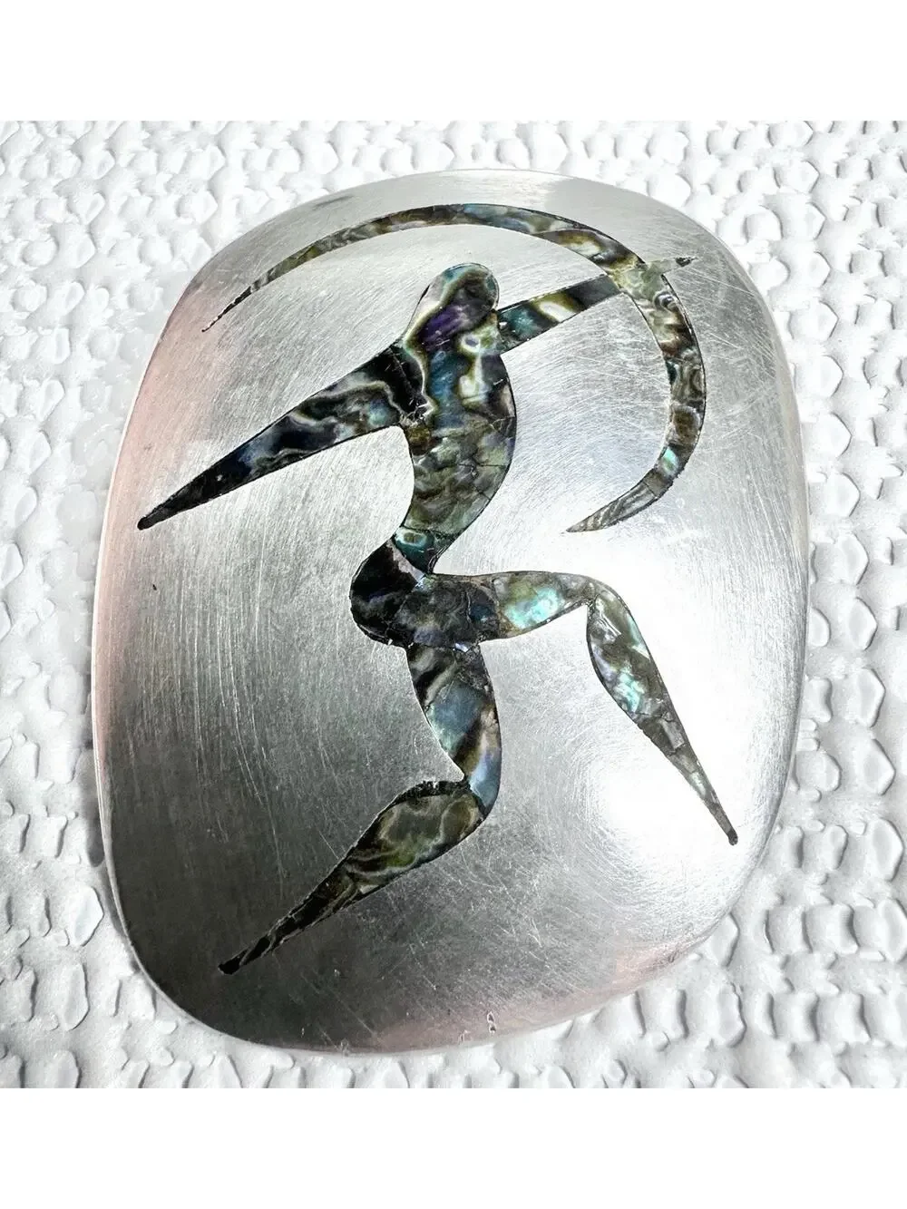 Vintage Brooch Sterling Silver Abalone Sagittarius Archer 13g Mexico